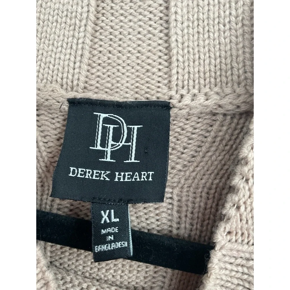 Derek Heart Cable Knit Mock Neck Sweater/Dress - Cozy & Chic Tan/Beige - Size XL - Picture 5 of 15
